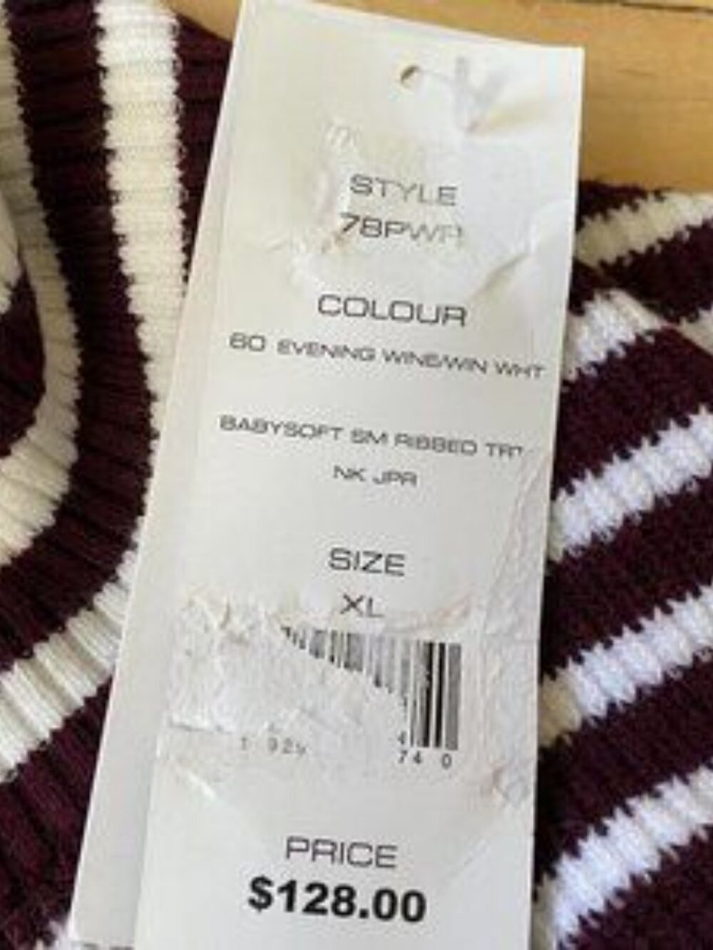 french Connection BNWT Cowl Stripe Ribbed Sweater - Picture 5 of 12